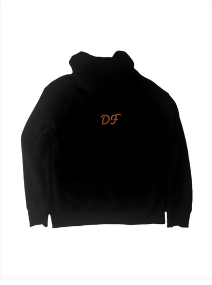 Black Embordered Hoodie