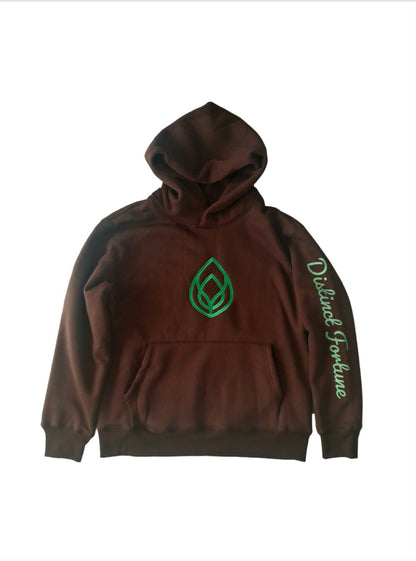 Brown Embordered Hoodie